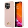 Guess GUHMP13XLSLMGLP iPhone 13 Pro Max 6,7 jasnoróżowy/light pink hardcase Silicone Script Gold Logo Magsafe